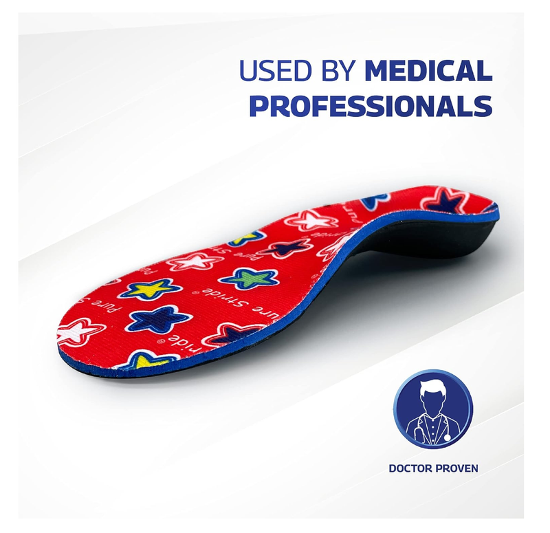 Pure Stride Kids Orthotics - Shoe Insole & Support for Metatarsals, High Arch,