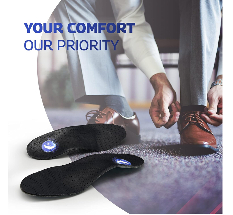 Pure Stride Professional Men’s Dress Insoles - Shoe Insert & Support for Metatarsals,