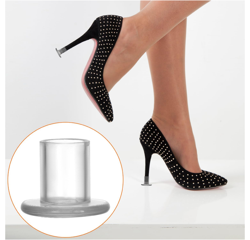 QWORK Anti-Slip Flexible Rubber Heel Protectors for Shoes, Set of 21 Pairs in 3 Sizes, Enhanced Stability and Sound Reduction