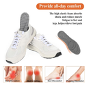 1 Pair Memory Foam Insoles Soft Massage Shoe Inserts Replacement Full-Foot Responsive Cushioning Shoe Soles