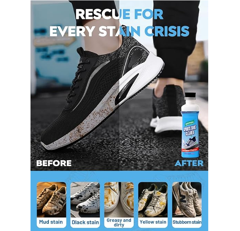 Professional Shoe Cleaner & Sneaker Cleaner Kit - No Water Instant Cleaning for White Shoes,