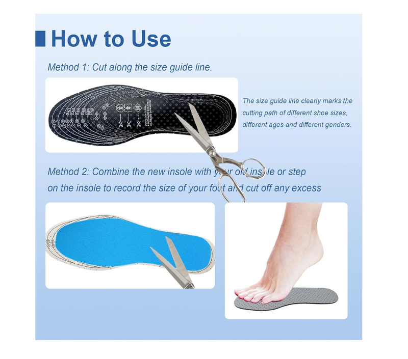 5 Pairs Unisex Breathable Cushioning Shoe Insoles Thin Shoe Pads Inserts Ultra Soft Walking Comfort Double Layer