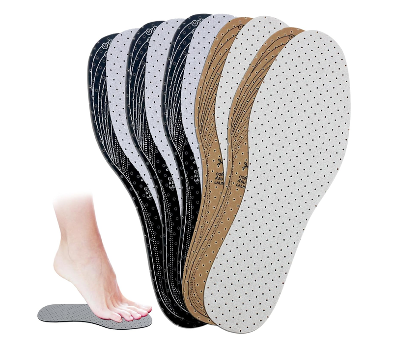 5 Pairs Unisex Breathable Cushioning Shoe Insoles Thin Shoe Pads Inserts Ultra Soft Walking Comfort Double Layer