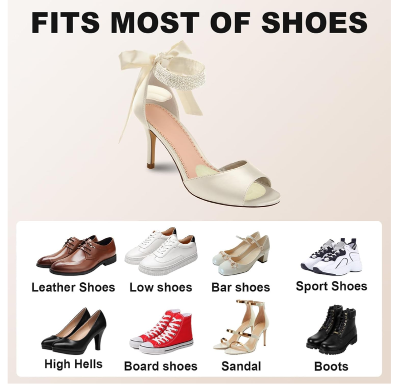 Women's Metatarsal Pads & Heel Cushion Pads (2 Pairs Each), Ball of Foot Cushions for Foot Pain Relief,