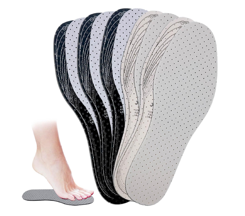 5 Pairs Unisex Breathable Cushioning Shoe Insoles Thin Shoe Pads Inserts Ultra Soft Walking Comfort Double Layer