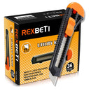 REXBETI 36-Pack Utility Knives | Shrink Box Cutter For Cardboard Boxes | cCardboard And Boxes | 18mm Sharp Razor Blade