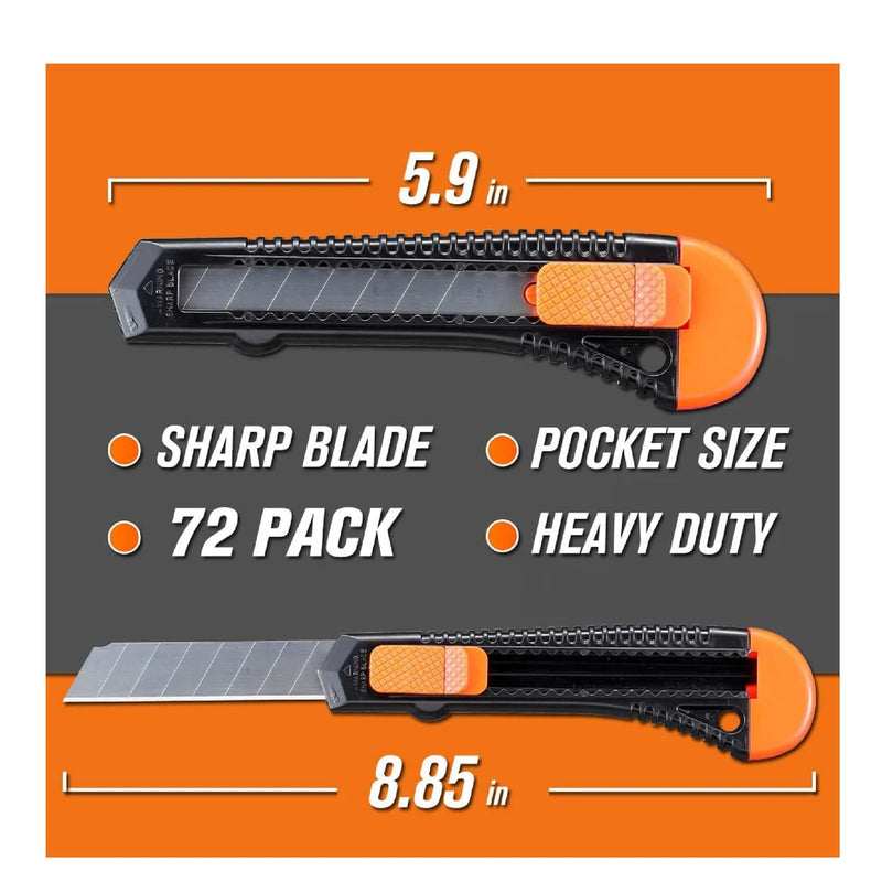 REXBETI Utility Knife | Shrink Box Cutter For Cartons | Cardboard And Boxes | 18mm Wider Razor Sharp Blade