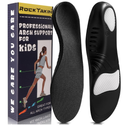 ROCKTAKIN Kids Arch Support Shoe Insoles, Plantar Fasciitis Orthotic Inserts Strong Support for Children's High Arch, Flat Feet Pain Relief, Foot Pronation