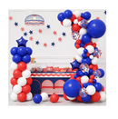 RUBFAC Baseball Party Balloons 140pcs Red White and Blue Balloon Garland Kit Graduation Party Supplies Patriotic Balloon Arch for 4th of July Decorations Nautical Party