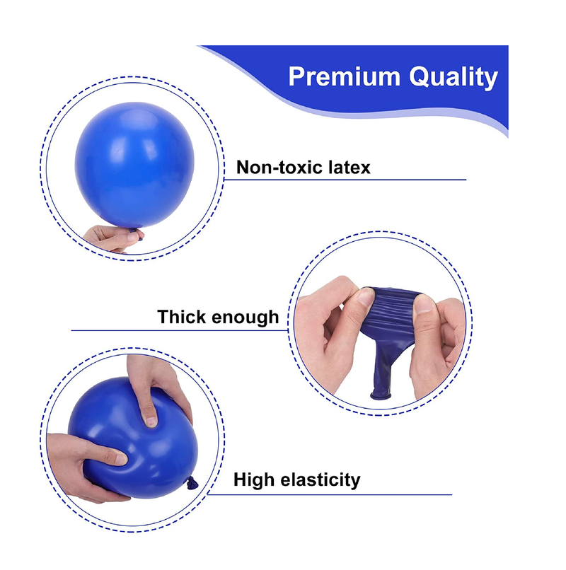 RUBFAC Royal Blue Balloons Different Sizes 105pcs 5/10/12/18 Inch for