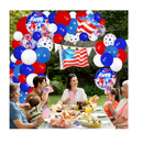 Red White and Blue Balloons Garland Arch Kit 4th of July Party Balloons Decorations Includes USA Balloons American Flag Balloon Star Balloons for Independence Day Patriotic Party Nautical Party