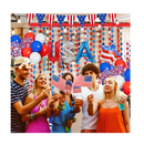 Red White and Blue Balloons Party Decorations with Patriotic Theme Foil Fringe Curtain for Graduation Party Supplies