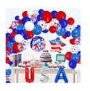 Red White and Blue Balloons Garland Arch Kit 4th of July Party Balloons Decorations Includes USA Balloons American Flag Balloon Star Balloons for Independence Day Patriotic Party Nautical Party