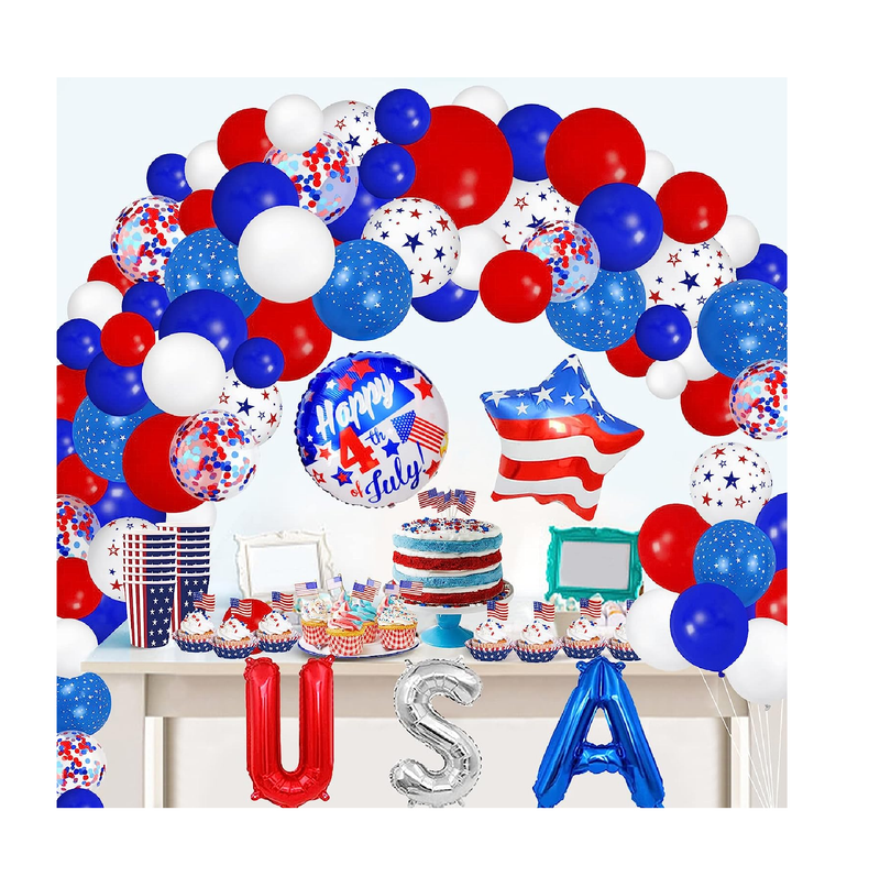 Red White and Blue Balloons Garland Arch Kit 4th of July Party Balloon