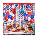 Red White and Blue Balloons Party Decorations with Patriotic Theme Foil Fringe Curtain for Graduation Party Supplies