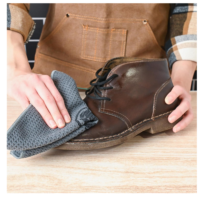 Leather Boot Care Kit - Boot Oil, Waterproofer, Boot Scrub (Like Saddle Soap), Brushes and Cloth