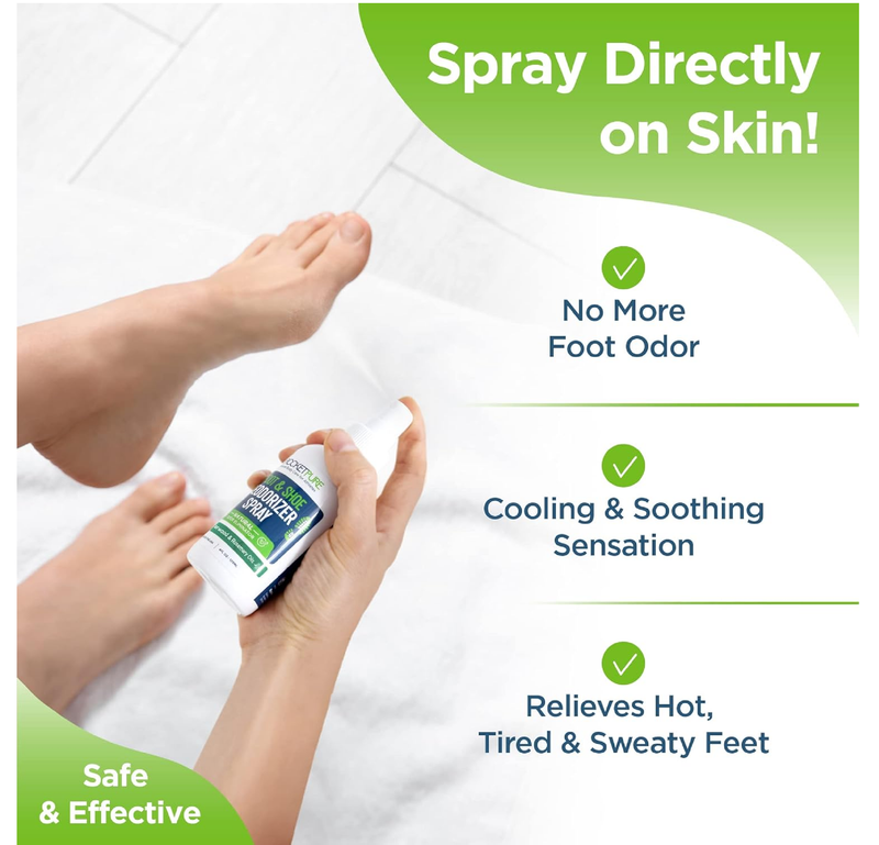 Rocket Pure Natural Foot & Shoe Deodorizer Spray - Foot Spray for Smelly Feet & Shoe Spray for Smelly Shoes - Removes,