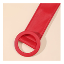 Round Buckle Adjustable Wide Belt Elegant PU Leather Dress Corsets Waistband Belts Decorative Coat Girdle For Women