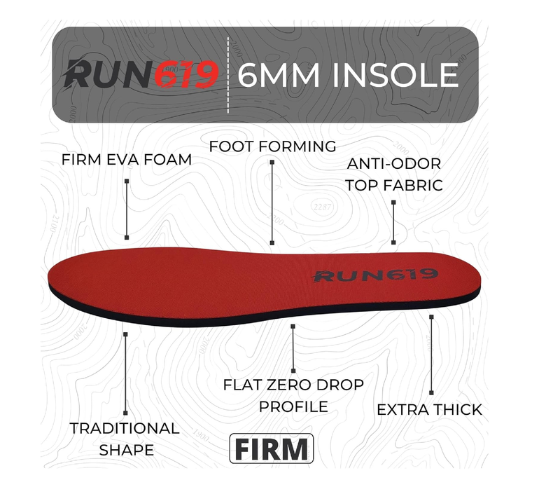 Zero Drop Shoe Insoles, Traditional Shape, Foot Forming, Regular Width