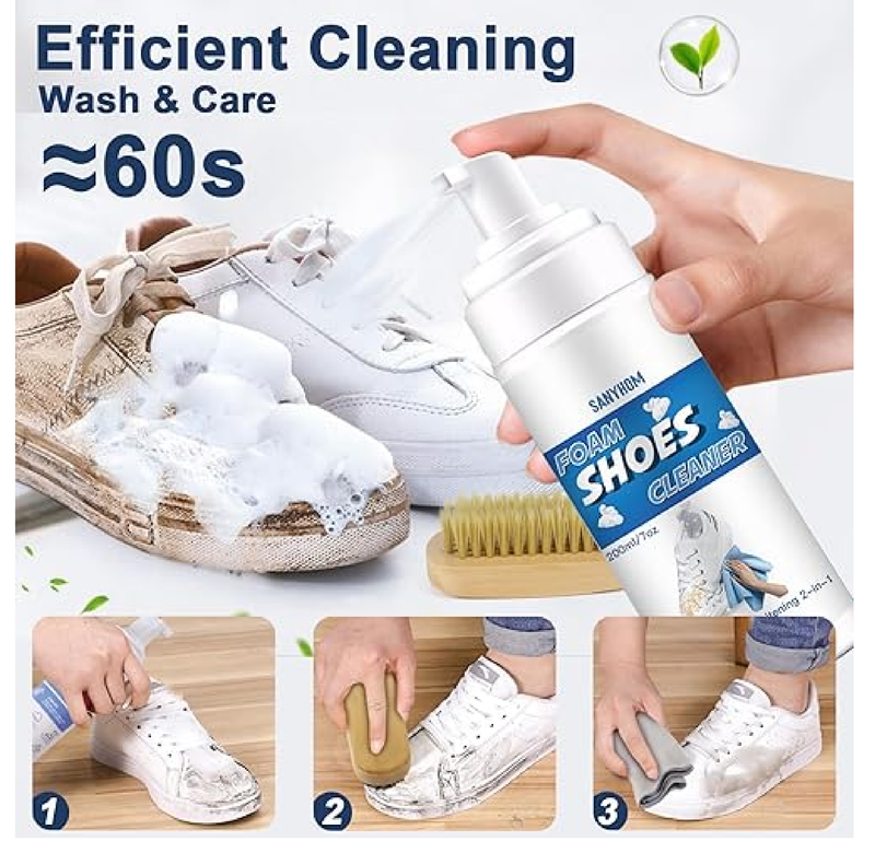8-in-1 Shoe Cleaner Kit, Quick, Shoe Cleaning for Sneakers, Canvas Plastic Golf Leather Pink and White Shoes,