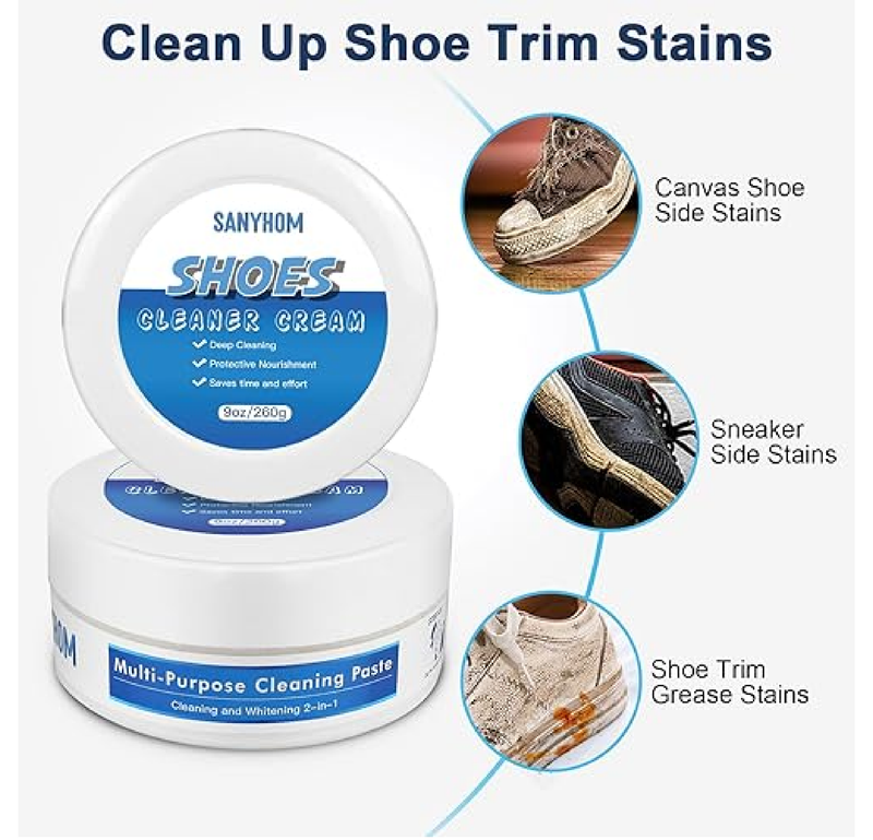 8-in-1 Shoe Cleaner Kit, Quick, Shoe Cleaning for Sneakers, Canvas Plastic Golf Leather Pink and White Shoes,