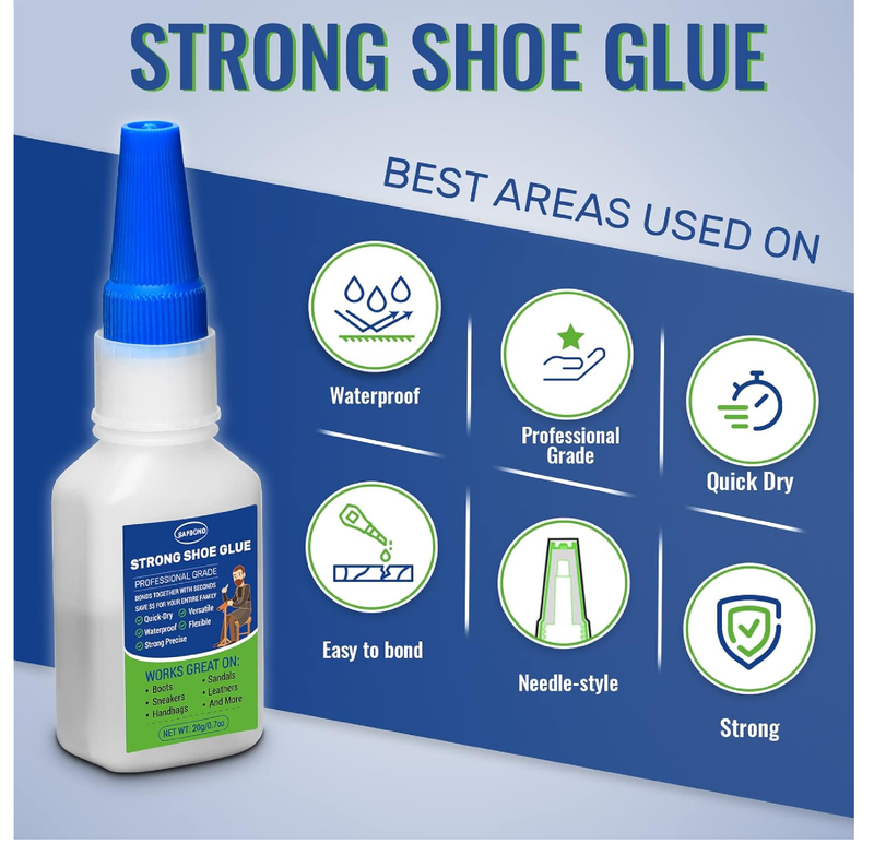 Shoe Glue-Quick Dry Sole Repair Adhesive,Professional Grade Strong Waterproof Clear Repair Glue for Sneakers, Boots,Sandals,Leathers,Handbags and More