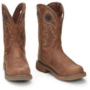 Justin Work Men's Rush 11" Waterproof Nano Comp Toe Boot - Barley Brown (SE4334) - Front View