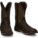 Justin Work Men's Joist 11" Waterproof Composite Toe Boot - Chocolate (SE4625) - Front View