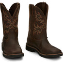 Justin Work Men's Driller 11" Steel Toe Boot - Dark Brown (SE4682) - Front View