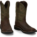 Justin Work Men's Driller 11" Work Boot - Green (SE4687) - Front View