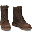 Justin Work Men's Rush 8" Waterproof Nano Comp Toe Boot - Pecan Brown (SE469) - Front View