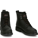 Justin Work Men's Dayworker 6" Waterproof Steel Toe Boot - Onyx Black (SE635) - Front View