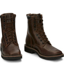 Justin Work Men's Pulley 8" Steel Toe Boot - Aged Bark Brown (SE682) - Front View
