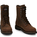 Justin Work Men's Drywall 8" Waterproof Steel Toe Boot - Brown (SE961) - Front View