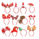 SEVEN STYLE 12 PCS Holiday Headbands,Cute Christmas head hat toppers,Great Fun and Festive for for Christmas Party Favors Holiday Favors Christmas photos booth