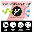 Shoe Deodorizing Bamboo Charcoal Inserts for sizes toddler to adult.