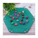 SIQUK 4 Pieces Dice Tray Set Foldable Dice Trays Hexagon Dice Rolling Tray PU Leather Dice Holder for Dice Games Like RPG DND and Other Table Games Orange Yellow Cyan Violet