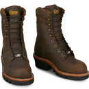 Chippewa Men's Super Logger 9" Waterproof Insulated Steel Toe - Aged Bark (SL5405) - Front View