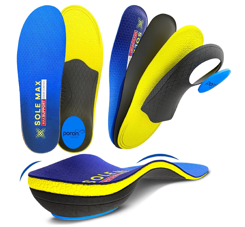 Bamboo Charcoal Orthotic Insoles for Men & Women – Superior Odor & Sweat Control, Heavy Duty Arch Support,