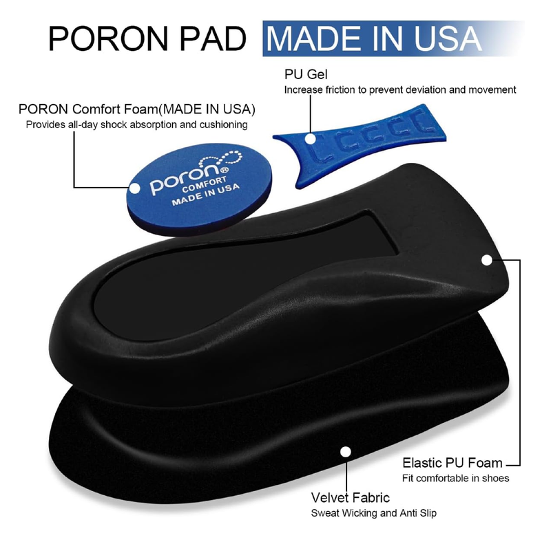 SQHT Heel Cups for Heel Pain, Heel Inserts for Heel Spurs, Plantar Fasciitis, Achilles Tendonitis Shoe Insert Provide Shock Absorption and Cushioning,