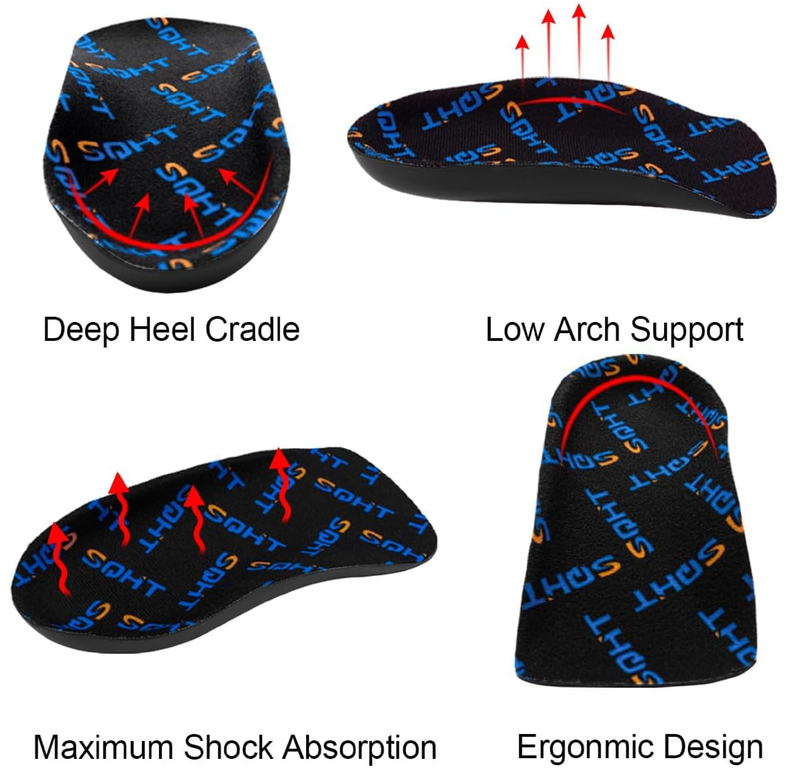 SQHT Heel Cups for Heel Pain, Heel Inserts for Heel Spurs, Plantar Fasciitis, Achilles Tendonitis Shoe Insert Provide Shock Absorption and Cushioning,
