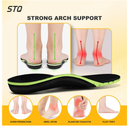 STQ Arch Support Shoes Insoles - Plantar Fasciitis Relief Inserts for Men - Orthotics Insole for Mens