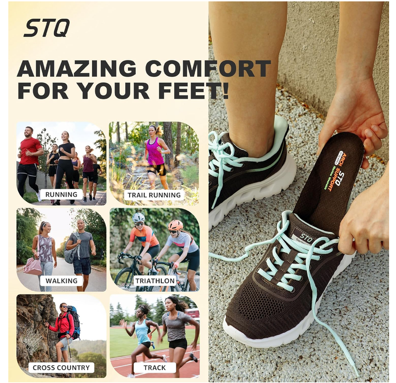 STQ Arch Support Shoes Insoles - Plantar Fasciitis Relief Inserts for Men - Orthotics Insole for Mens
