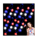 SURCVIO 4th of July Accessories 5 Pack Light Up Necklaces with 6 Different Modes Red White and Blue American Flag Star National Independence
