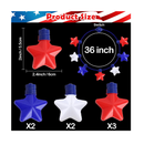 SURCVIO 4th of July Accessories 5 Pack Light Up Necklaces with 6 Different Modes Red White and Blue American Flag Star National Independence
