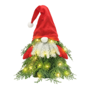 SY Super Bang Small Prelit Christmas Tree, Tabletop Mini Christmas Tree Ornaments for Home Decor, Gnome Christmas Decorations for Holiday Party Birthday Thanksgiving, Green