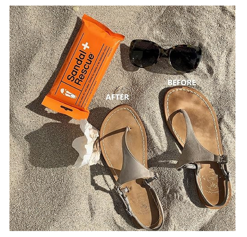 SandalRescue All-Natural Sandal Cleaning Wipes | Re-sealable Pack of 15 Wipes | Remove Dirt & Oil Footprints from