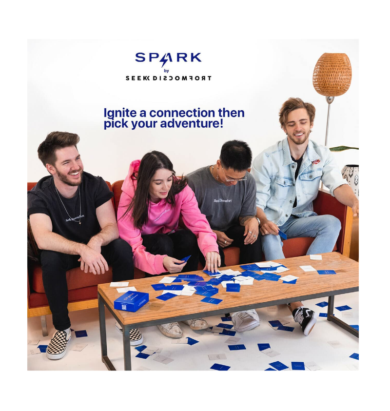 seek discomfort Spark Card Game Fun Adult Card Games Family Games for Game Night Table Topics Conversation Cards Conversation Starters Get to Know You Games