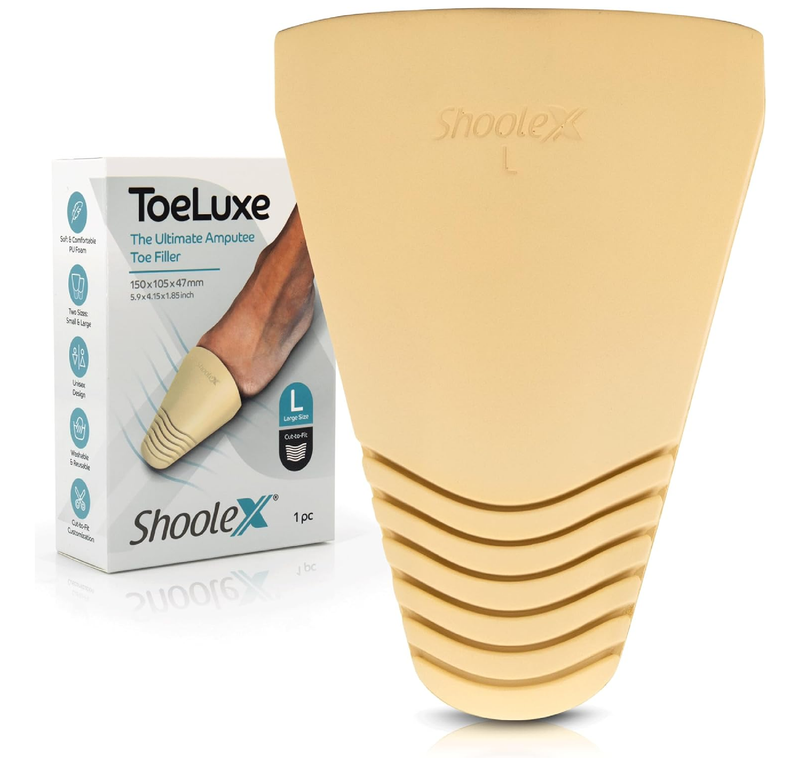 ToeLuxe Amputee Toe Filler Shoe Filler Insert Soft PU Foam Customizable Size Reusable for Different Shoes