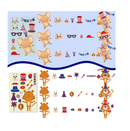 Sinmoe 100 Pcs Independence Day Make Your Own Stickers 4th of July Craft Stickers Make a Face Stickers Game